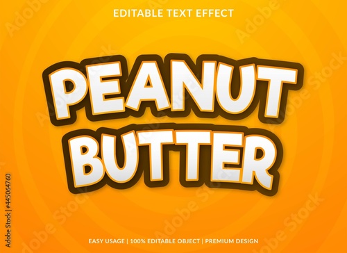peanut butter text effect template with bold and abstract style use for business brand and logo
