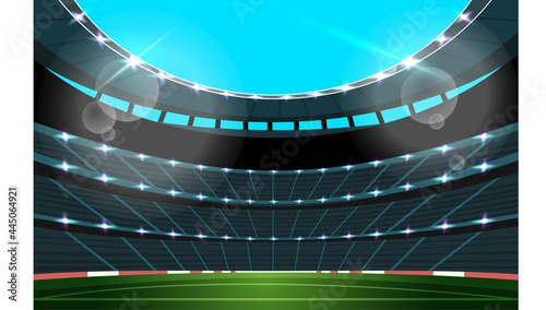 stadium background with clear bright sky