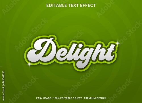 delight text effect template with bold and abstract style use for business brand and logo