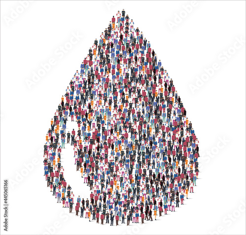 People and business group in the form of water symbol