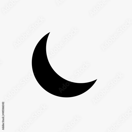 Moon icon vector Logo illustration on white background. Flat design style.