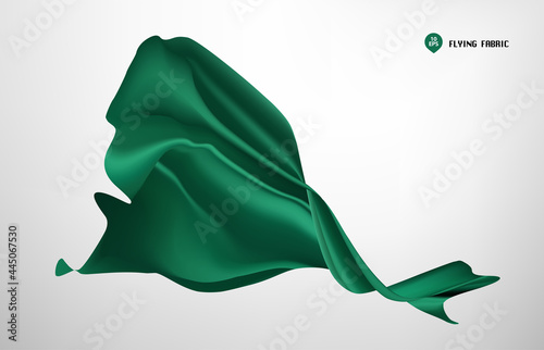 Abstract vector flying wave silk or satin fabric on white background for grand opening ceremony or other occasion