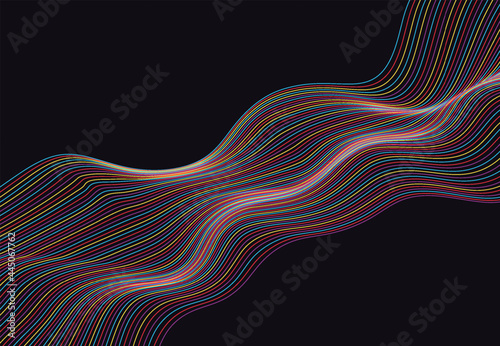 Abstract colorful lines background. Moving lines of abstract background. Design elements for banner, website, card, wallpaper, presentation. Vector illustration