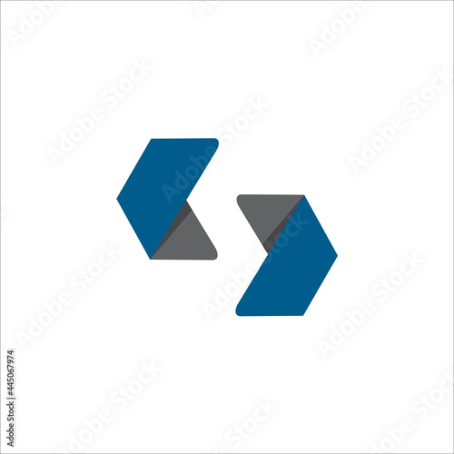 Arrows KS letter logo icon template.