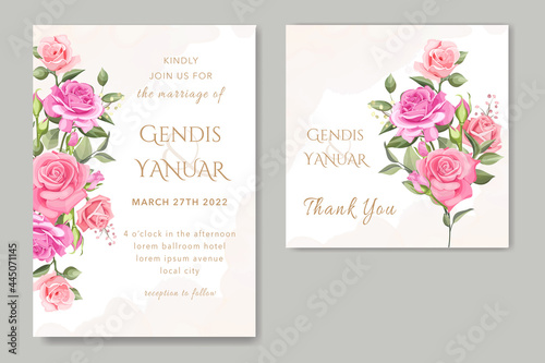 Wedding invitation floral template