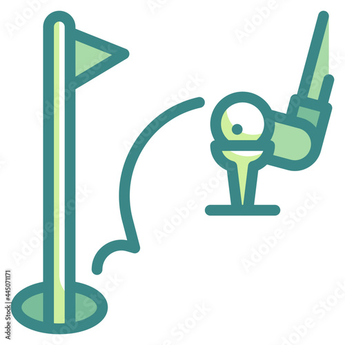 golf blue line icon