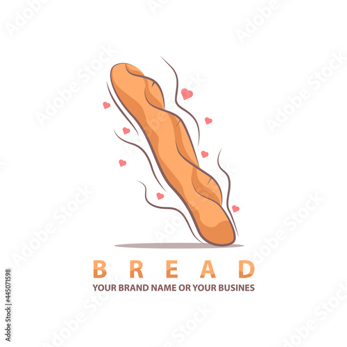 French Bread Illustration Logo Design