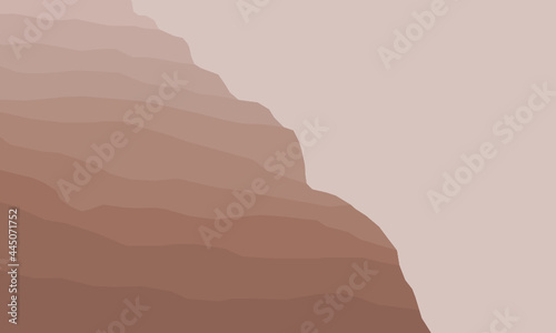Geologic rock slope. Sedimentary structure. Rock outcrop.