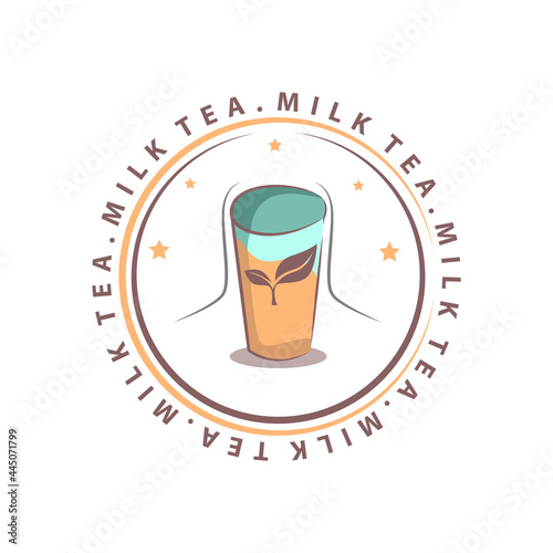 Milk Tea Logo Design Vector