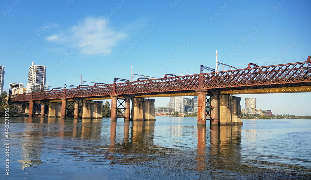 The Lattice Truss John Whitton Railway Bridge Across the Parramatta River Sydney Australia
