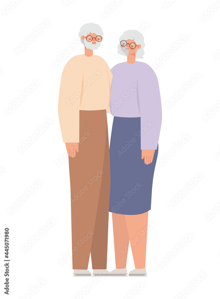 smiling grandparents representation