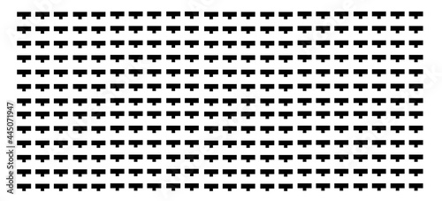 Peg board with curly holes. White rectangle peg board perforated texture background for working bench tools. Vector illustration.