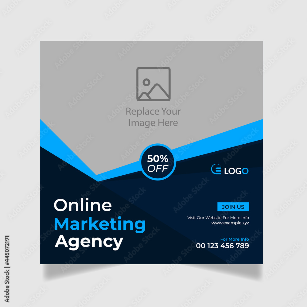 Fototapeta premium Digital Marketing Social Media Post Template