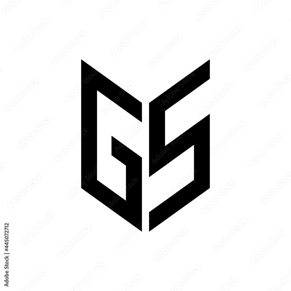 initial letters monogram logo black GS initial letters monogram logo black GS