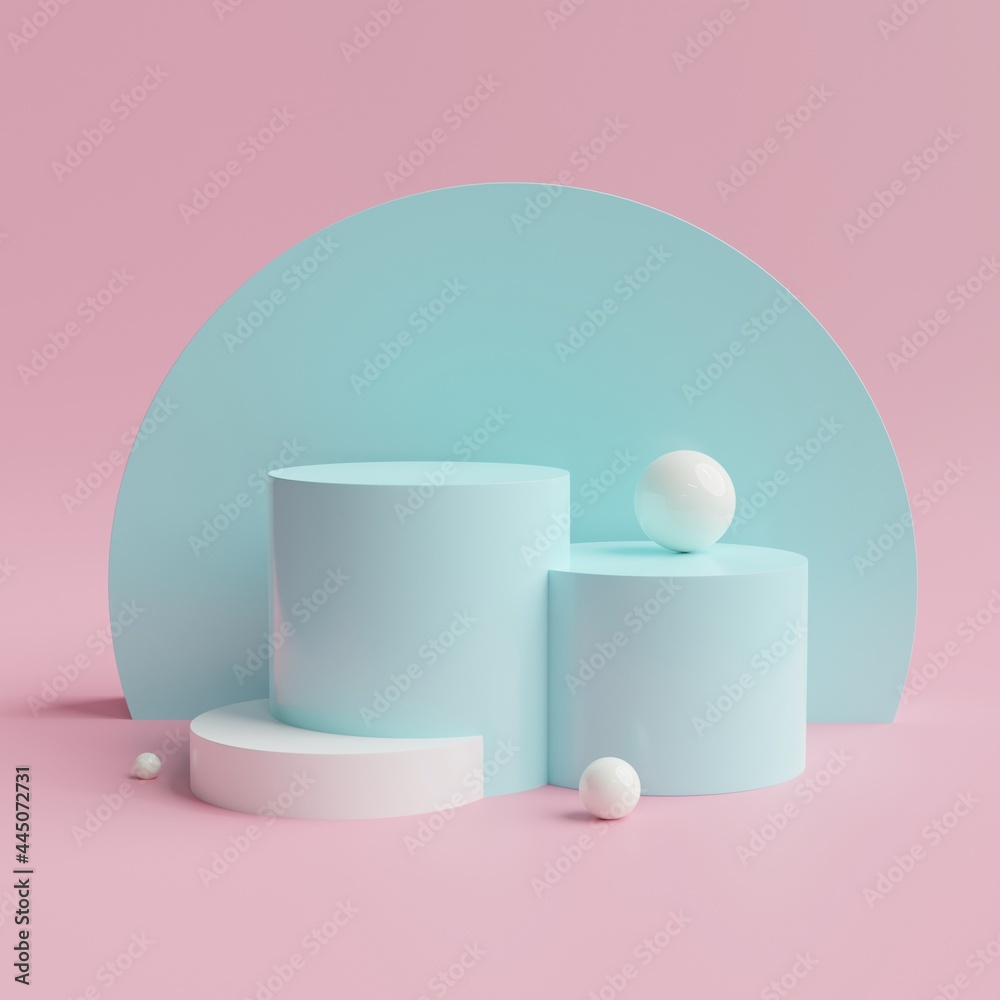 Product display podium with pink abstract background. 3D rendering podium product Product display podium with pink abstract background. 3D rendering podium product