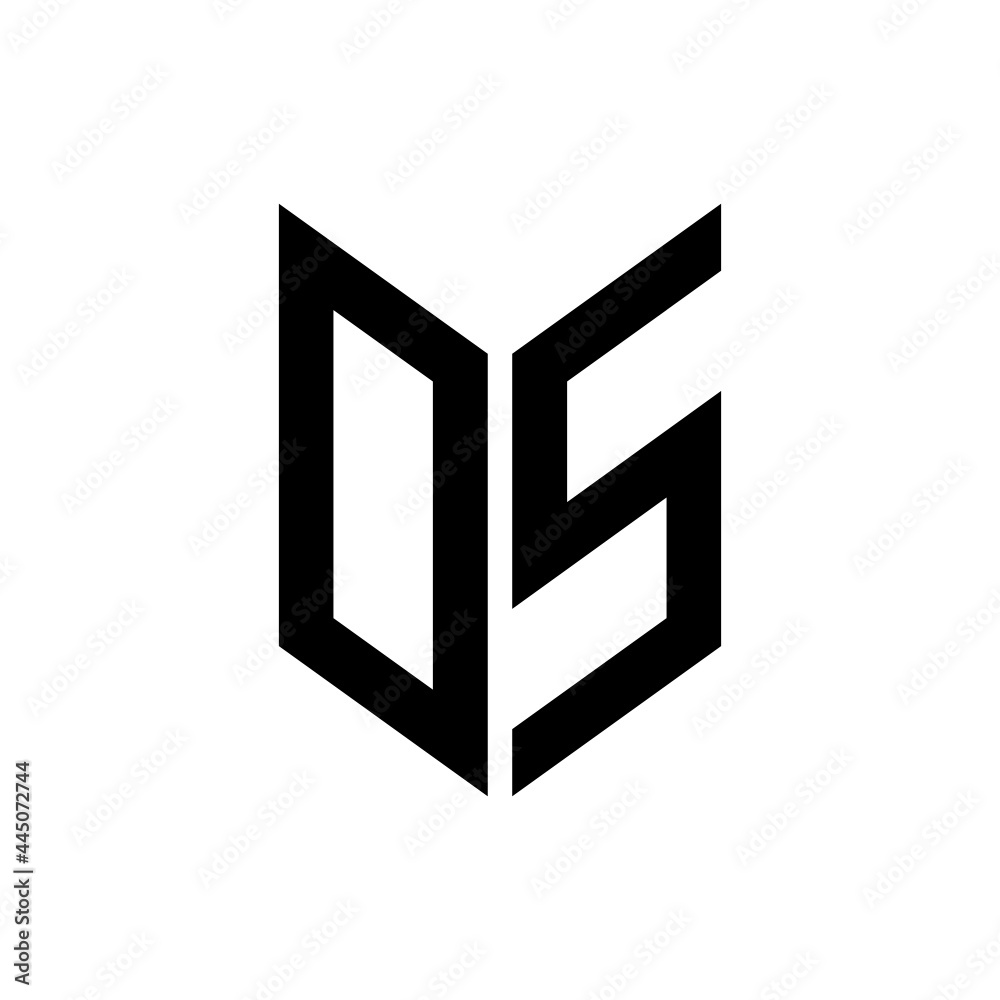 initial letters monogram logo black OS initial letters monogram logo black OS