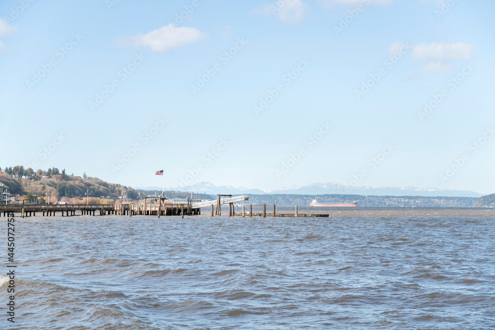 Tacoma, Washington waterfront with a view of the pier