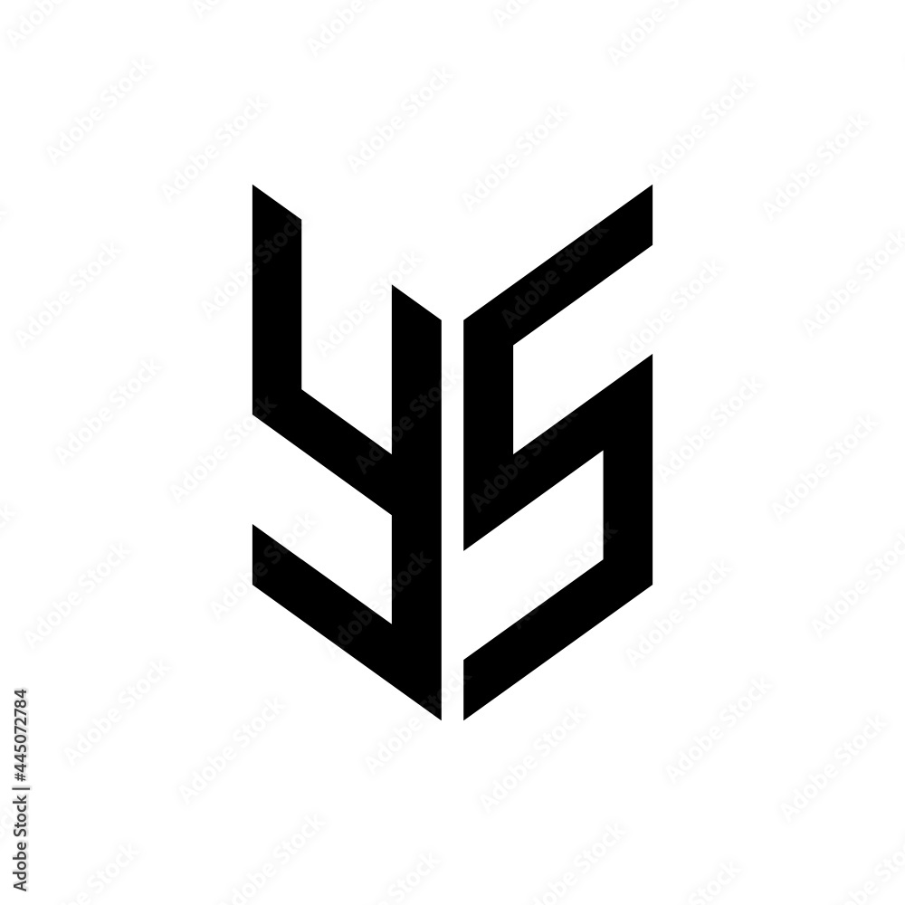 initial letters monogram logo black YS initial letters monogram logo black YS