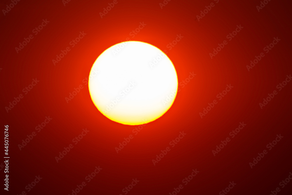 Big sun in sunrise,balace orange on sunrise