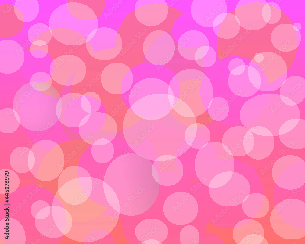 Bubbles on a pink and tangerine background 