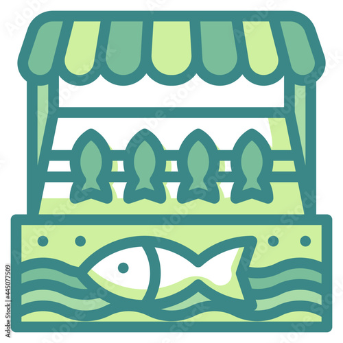 fishmonger’s blue line icon