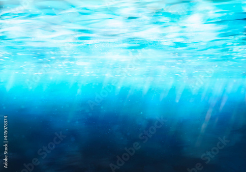 海やプールの水中から見た、キラキラの水面イラスト © you_me