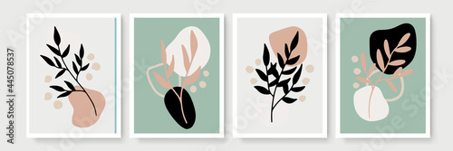Set of A4 cards with botanical motifs. © SyahCreation