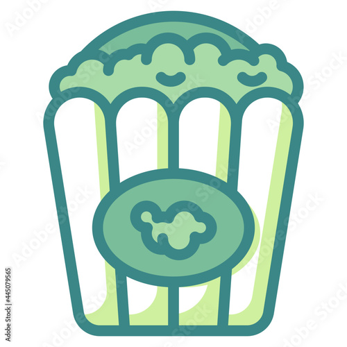 popcorn blue line icon