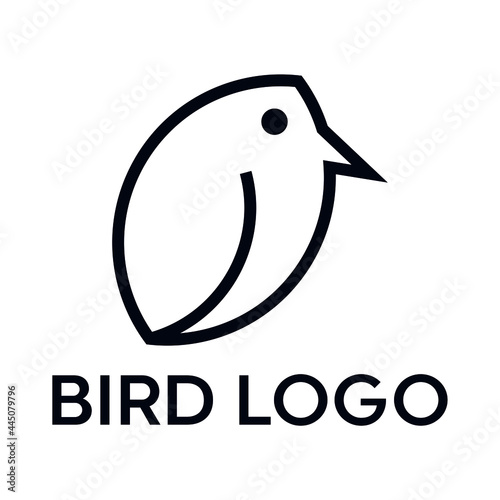 Abstract kiwi bird logo with line graphic vector design