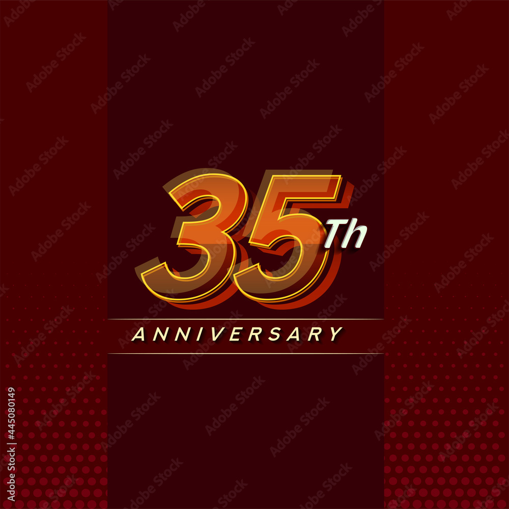 35th anniversary celebration logotype colorful design isolated with elegant background and modern design.
