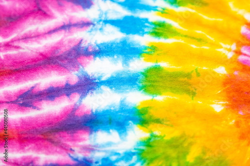 Fotografía abstract rainbow tye dye background.