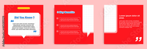 Social media tutorial, tips, trick, did you know post banner layout template with sticky paper note clips design element.