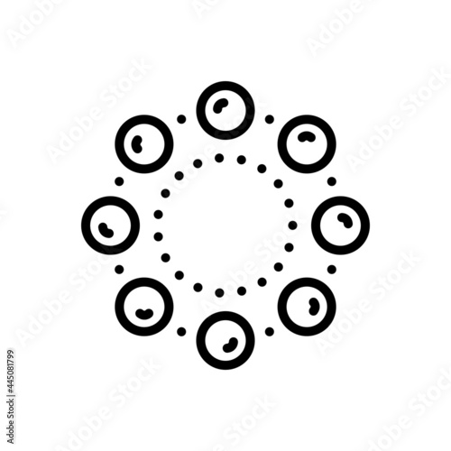Black line icon for beads