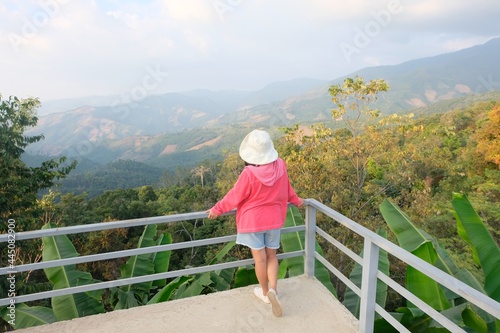  Asian woman travel at nan province,thailand