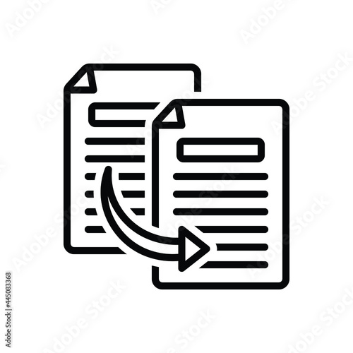 Black line icon for copy