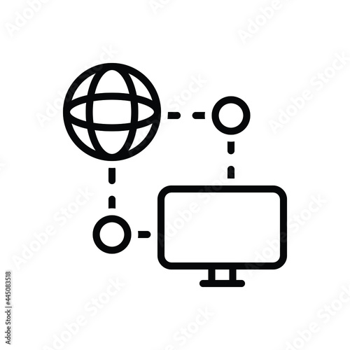 Black line icon for ping