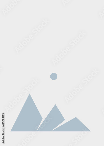 Geometric Mountains silhouette landscape art poster illustration