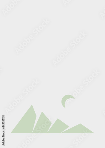 Geometric Mountains silhouette landscape art poster illustration © vector_master