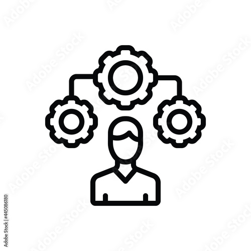 Black line icon for coordinator