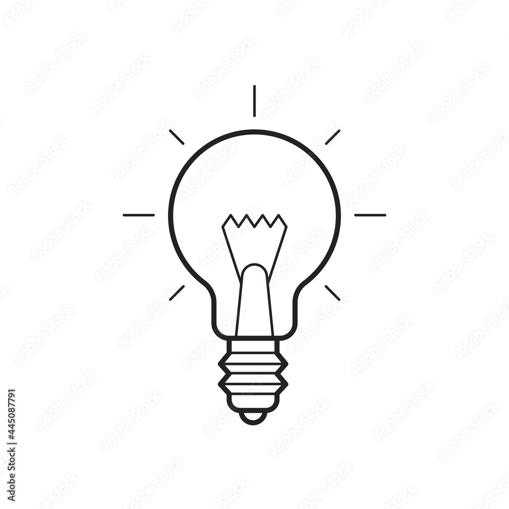 Light bulb. Sketch of an electric device. Vector illustration. Light bulb. Sketch of an electric device. Vector illustration.