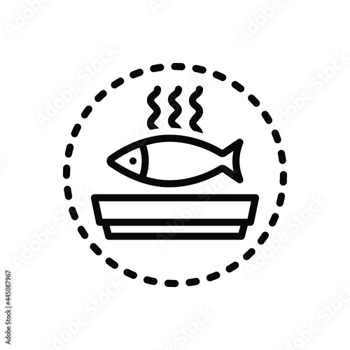 Black line icon for seafood