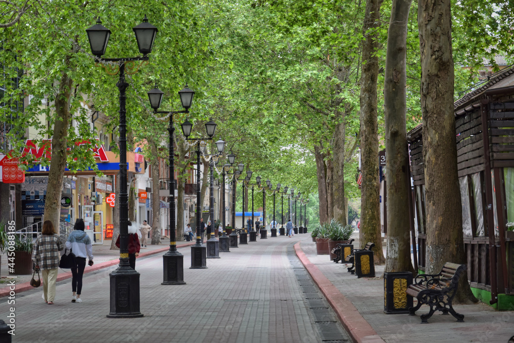 Green boulevard in Kerch city center
