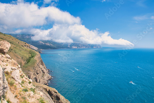 Mountain landscape of the Black Sea shore in Balaclava