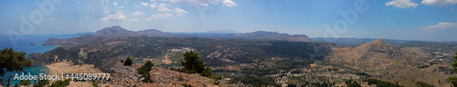 beautiful panoramic view of the mountains of Rhodes, Greece,