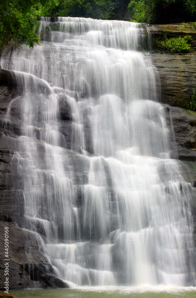 Obraz premium Khoiyachora Waterfalls in the hills of Mirsharai, Chittagong, Bangladesh - September 2015