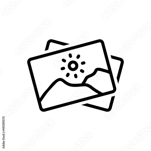 Black line icon for foto