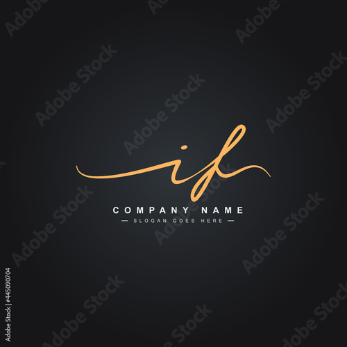 Initial Letter IF Logo - Handwritten Signature Logo