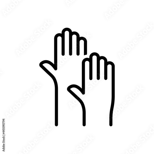 Black line icon for raising