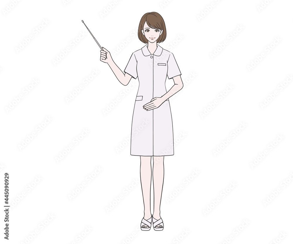 指し棒で説明をする看護師