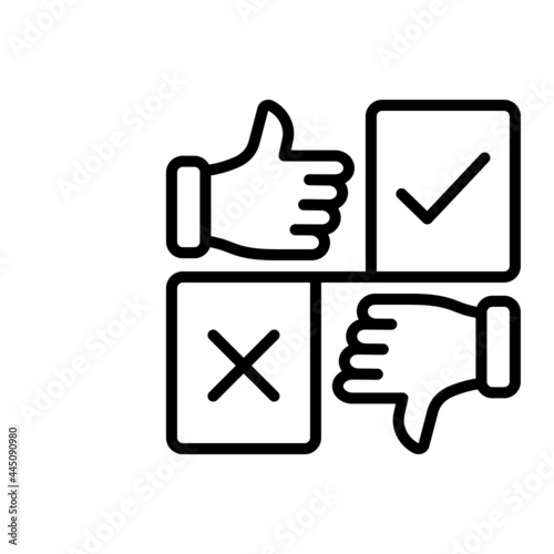 Black line icon for consequence